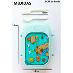 Lonchera Taper Hérmetico  + Cubiertos Infantil Capibara