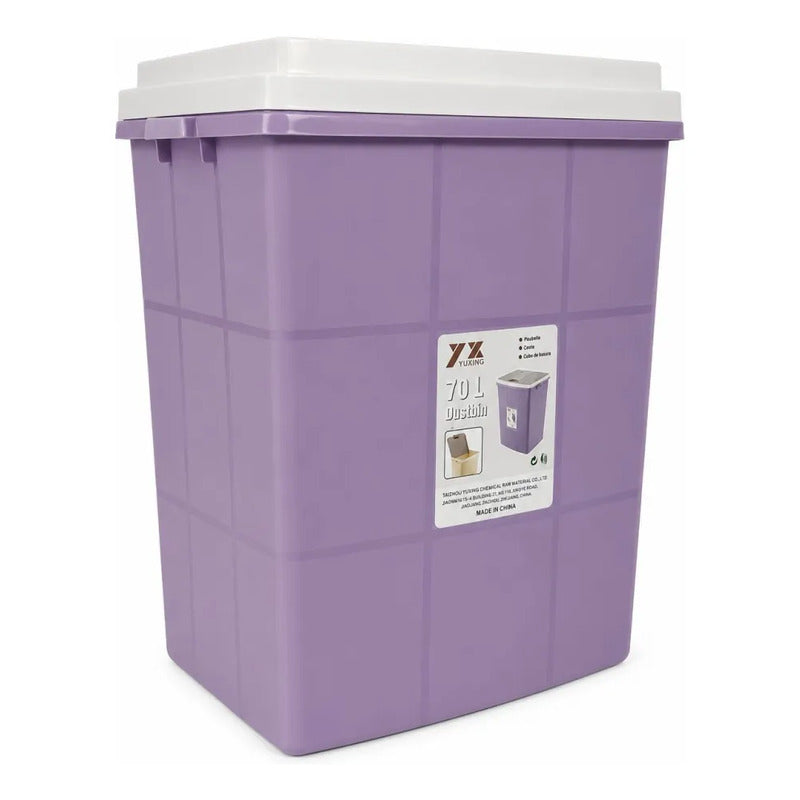Caja Organizadora Contenedor De Plastico 70 Litros Multiusos Violeta Lisa