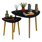Set De 2 Mesas De Centro Mubson Para Sala O Jardin. Mesita Color Negro