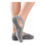 Calcetines Antideslizantes Para Yoga Pilates Danza Gimnasia Gris Lisa 32-40
