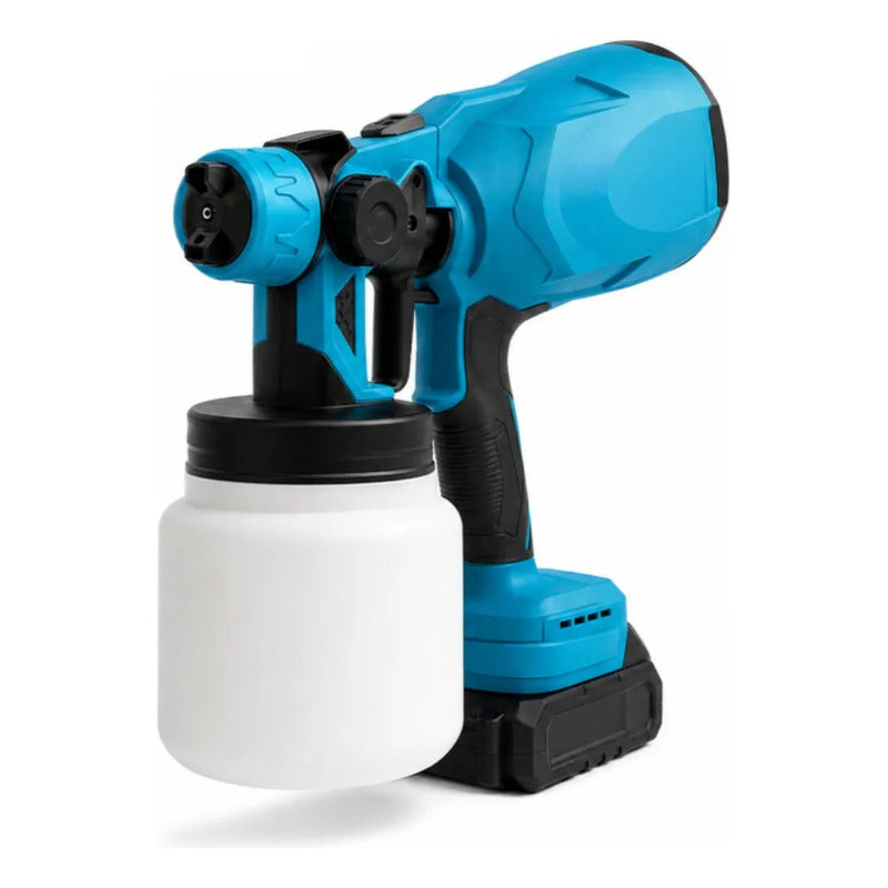 Pulverizador De Pintura Pistola Pintar Inalámbrica 800w Azul