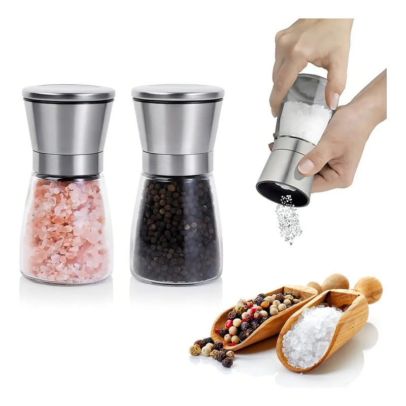 Set 2 Molinillos De Sal Y Pimienta Gourmet Acero Inoxidable