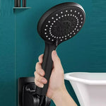 Ducha Teléfono Manguera Soporte Acero Inox Negro X2 Kit
