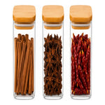 Pack 3 Frascos Contenedores De Vidrio Cuadrado Frascos 20cm Transparente