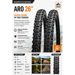 X2 Neumáticos + 2 Camaras Bicicleta Aro 26 X 2.125 Plegables Caluga Mixta / Semi Agresivo