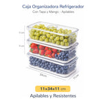 Organizador Para Refrigerador De Cocina Contenedor Con Tapa Transparente