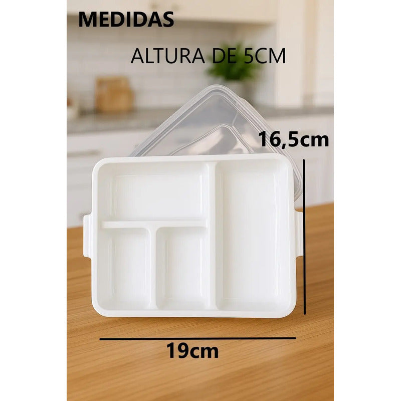 Contenedor Tupper De Comida Organizador Con 4