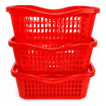 Pack 3 Cestas Apilables Organizadoras Anidable De 4 Litros Rojo