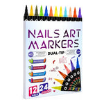 Set De 12 Marcadores Acrílicos Para Uñas De Doble Punta Doble Punta