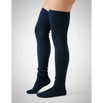 Pack 2 Pares Calcetines Bucaneras Escolares Hasta La Rodilla Azul Oscuro Líneas 35-39