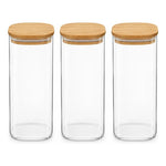 Pack 3 Frascos Contenedores De Vidrio Cuadrado Frascos 18cm Vidrio