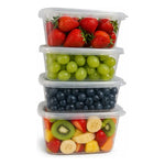Pack 4 Contenedores Hermeticos Plasticos De Alimentos Tupper Transparente