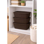 X3 Caja Cesta Organizadora Plastica Con Tapa Apilable 24ltrs