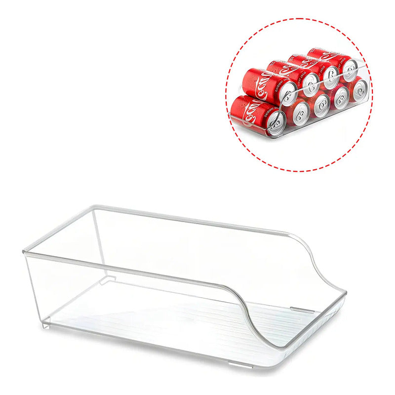 Organizador Acrílico Transparente Para Latas De Refrigerador 35x13.8 Cm