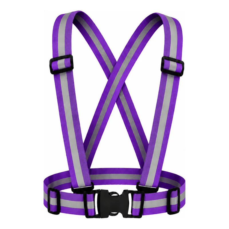 Arnes De Seguridad Reflectante Chaleco Ajustable Adulto Vial Ajustable Violeta Oscuro