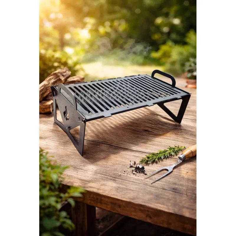 Parrilla De Acero Inoxidable A Carbon Portatil Desmontable