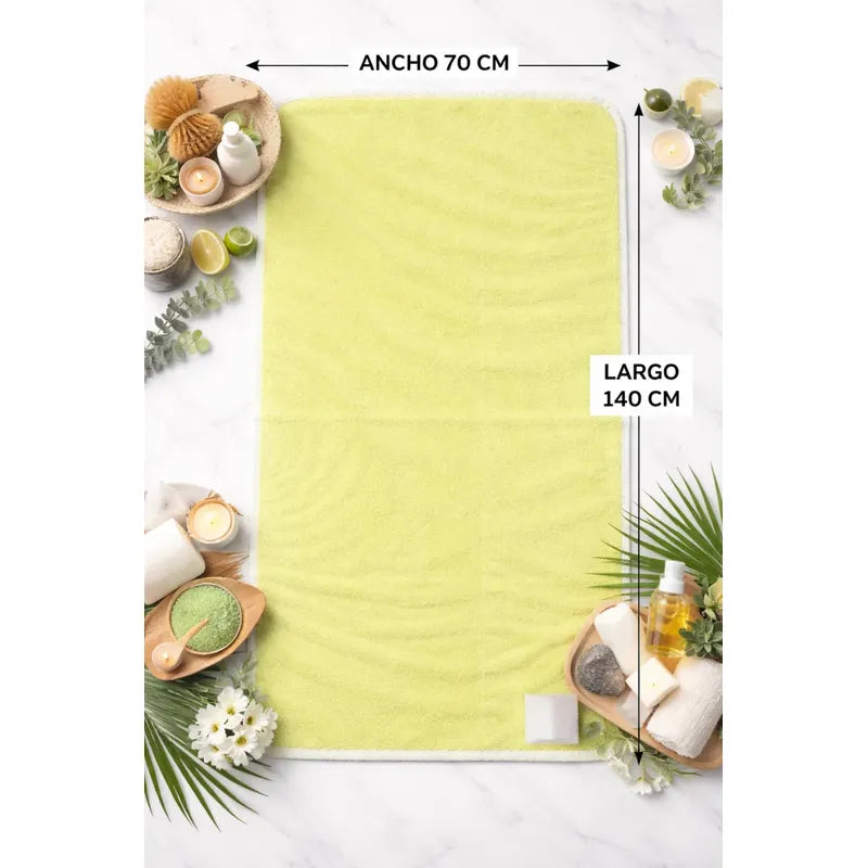 Toalla Baño Microfibra Alta Absorcion Secado Rapido 70x140 Lila Borde Blanco