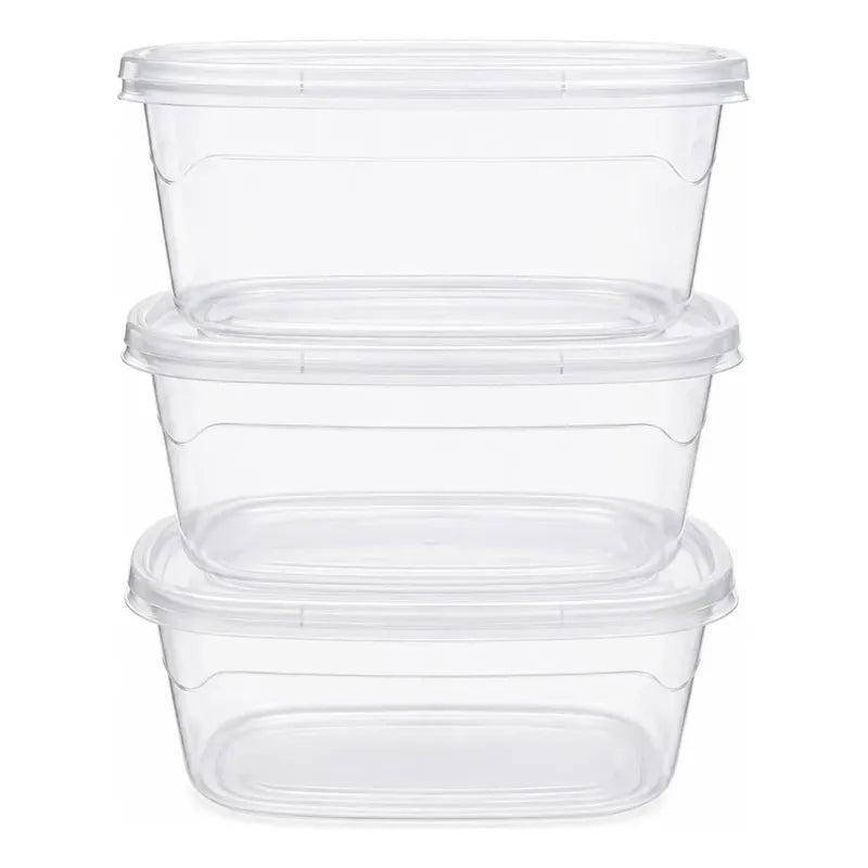Pack 3 Contenedor Hermetico Plastico De Alimentos 3,5 Litros Transparente