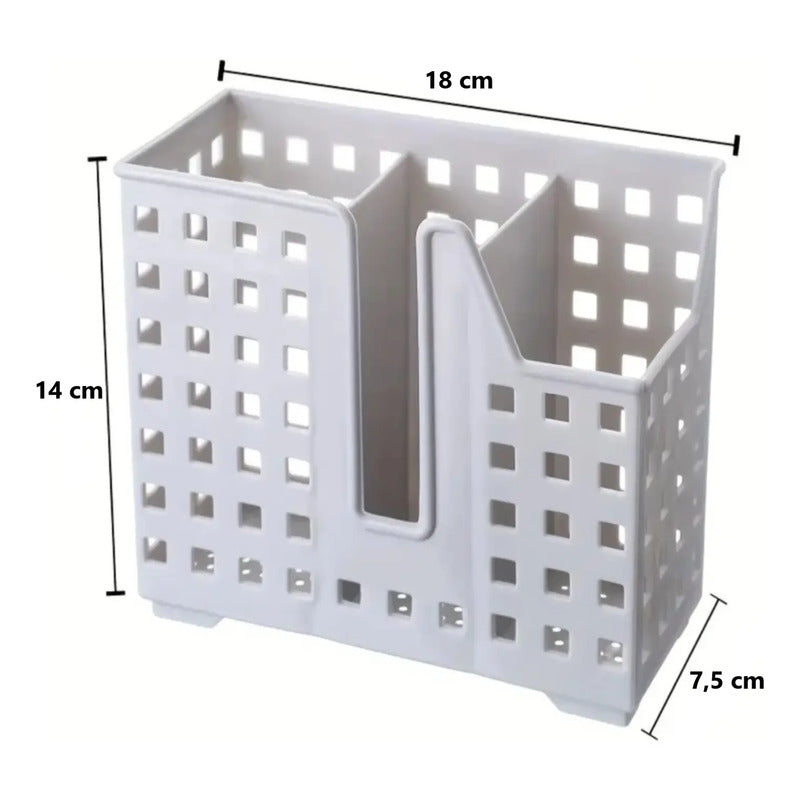 Porta Servicio Rectangular 3 Divisiones 18 Cm Largo Color