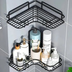 Esquinero Ducha Qatar Shop Negro Autoadhesivo Acero Resistente Agua