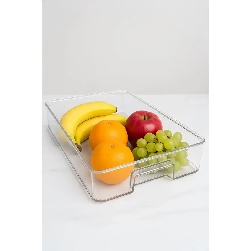 Caja Organizadora Refrigerador Sin Tapa Contenedor  Acrílico Transparente