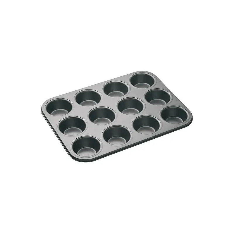Bandeja Antiadherente De 12 Tazas Para Magdalenas Y Cupcakes Negro