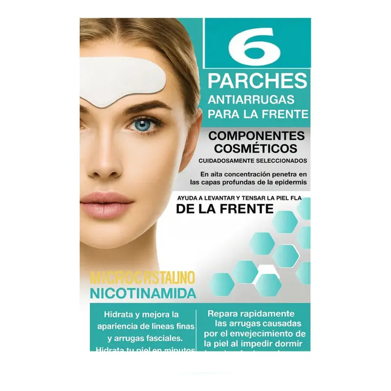 6 Parches Antiarrugas Para La Frente Microcristalino Nicotin Todo Tipo De Piel Noche