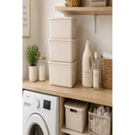 X3 Caja Cesta Organizadora Plastica Con Tapa Apilable 14ltrs