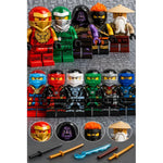 Set 12 Minifiguras Minecraf Ninjas Bloque Infantil Armables 12 Ninjas