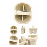 Escurridor Organizador Cubiertos 4 Divisiones Plastico Celeste