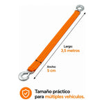 Eslingas De Amarre 3,5mt X5cm De Carga Set X1 Camion Naranja