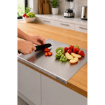 Tabla De Acero Inoxidable Wosh 30x40cm Para Picar Y Amasar Wosh Plateado