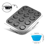 Bandeja 12 Moldes De Silicona Para Hornear Magdalenas
