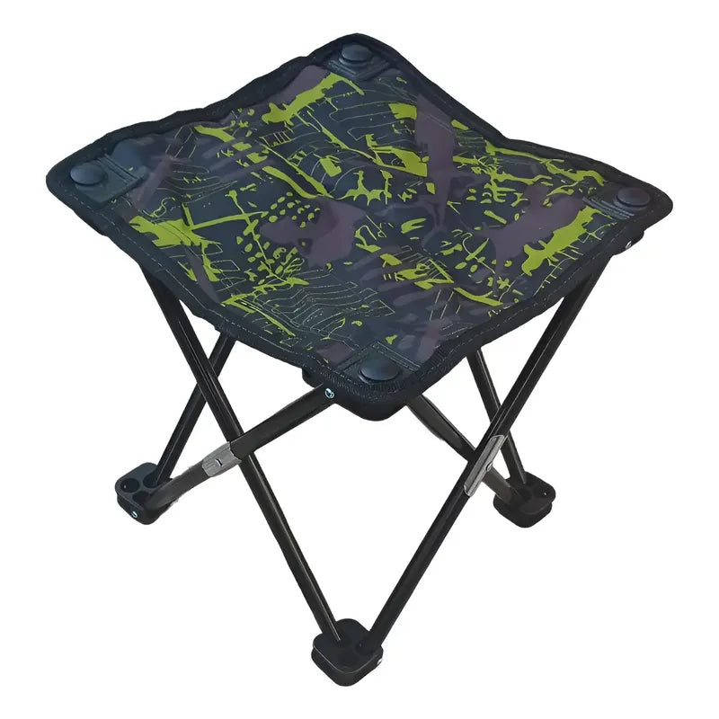 Taburete Plegable Silla Portátil Camping Piso De Acampar  Camuflaje