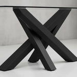 Mesa Comerdor Paris Rectangular Cubierta Vidrio 6 Personas Vidrio Negra
