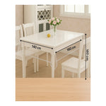 Mantel De Mesa Plastico Transparente Antimancha 140cmx 160cm Transparente Borde Blanco