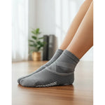 Calcetines Antideslizantes Para Yoga Pilates Danza Gimnasia Gris Lisa 32-40