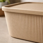 X3 Caja Cesta Organizadora Plastica Con Tapa Apilable 24ltrs