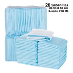 20 Protector De Cama Sabanilla. Muy Absorbentes 750 Ml 90x60