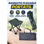 X2 Taburete Plegable Silla Portátil Camping Piso De Acampar Camufle