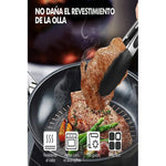 Pinza Punta Silicona Acero Inoxidable Multiuso Cocina 26cm