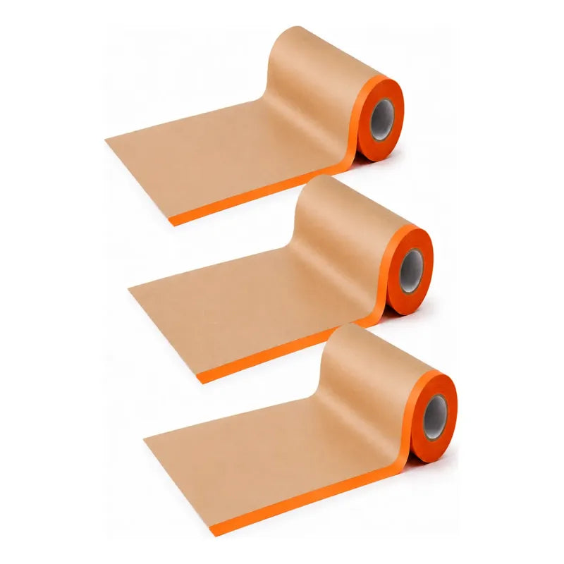 X3 Rollo De Enmascarar Papel Kraf Protector Adhesivo 10x20m