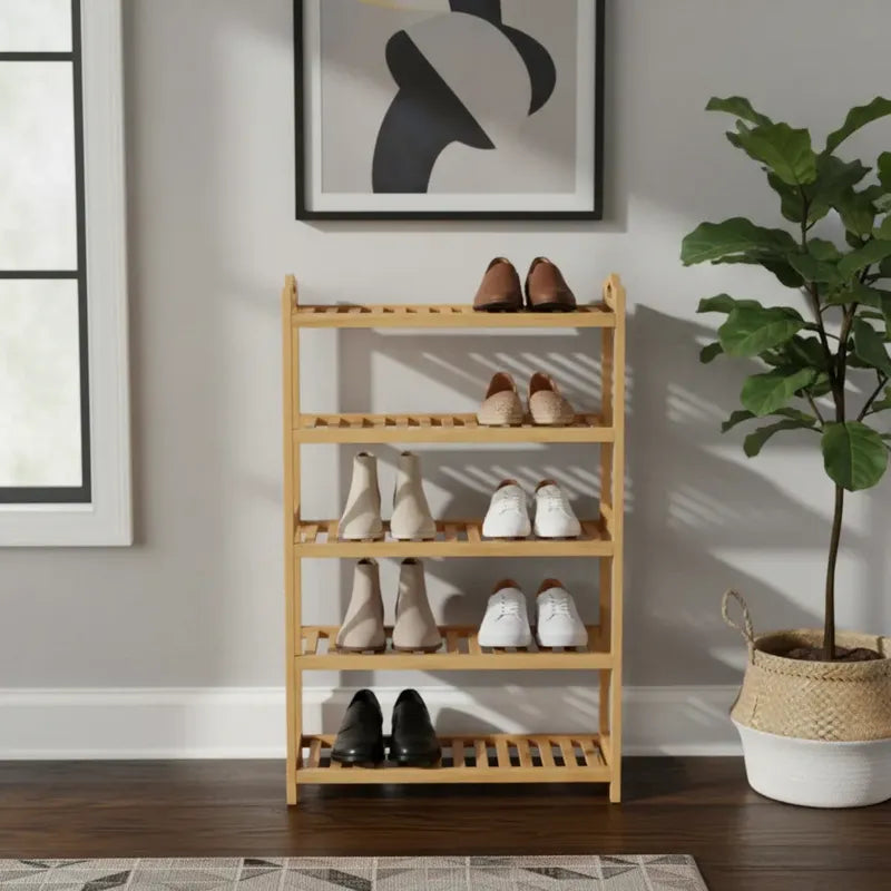 Zapatero De Madera Mueble Organizador De Zapatos 5 Niveles Madera