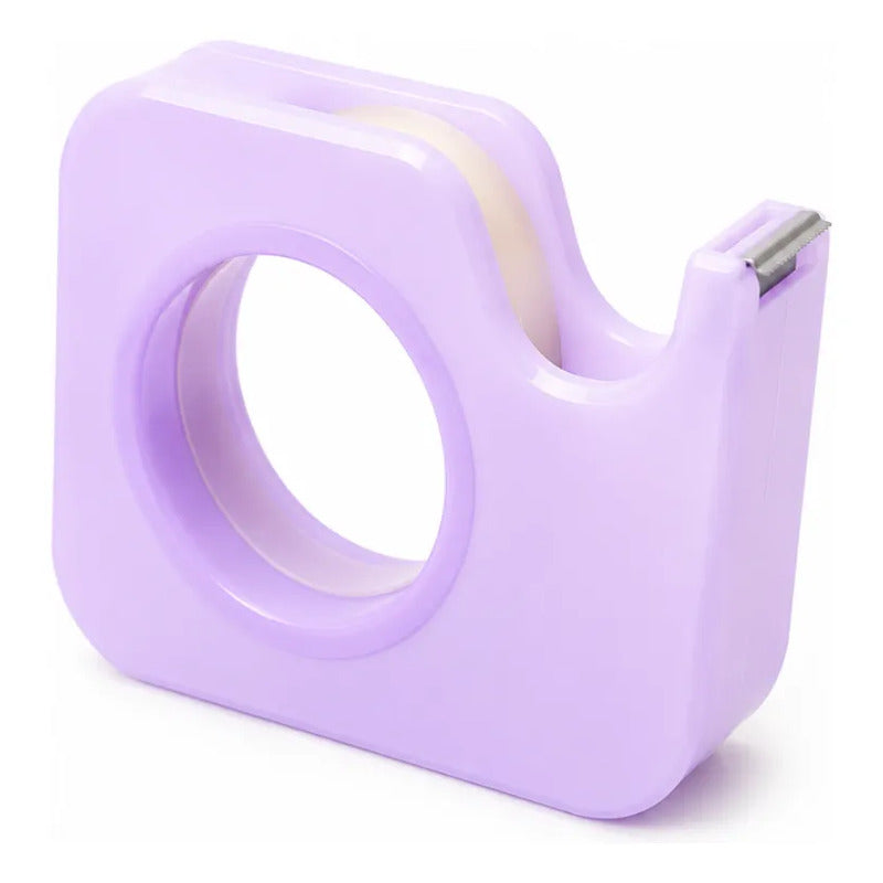 Porta Scotch Dispensador De Cinta Adhesiva Escritorio Lila