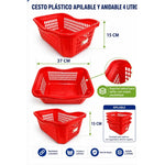 Pack 3 Cestas Apilables Organizadoras Anidable De 4 Litros Rojo