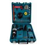 Taladro Percutor Atornillador Portatil 2 Baterias Recargable Azul 50hz/60hz