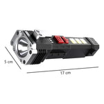 Linterna Táctica 4en1 Emergencia Martillo Seguridad Usb Lint Blanco Negro