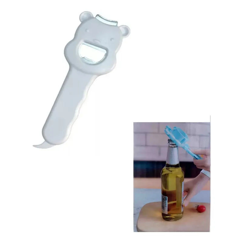 Abridor De Latas Destapador Frascos/botellas 4 En 1 Blanco