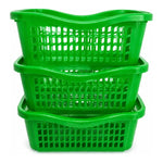 3 Cestas Apilables Organizadoras Anidable De 4 Litros Verde