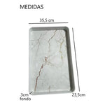 Bandeja De Melamina Con Grano De Madera Para Servir 35x23 Cm
